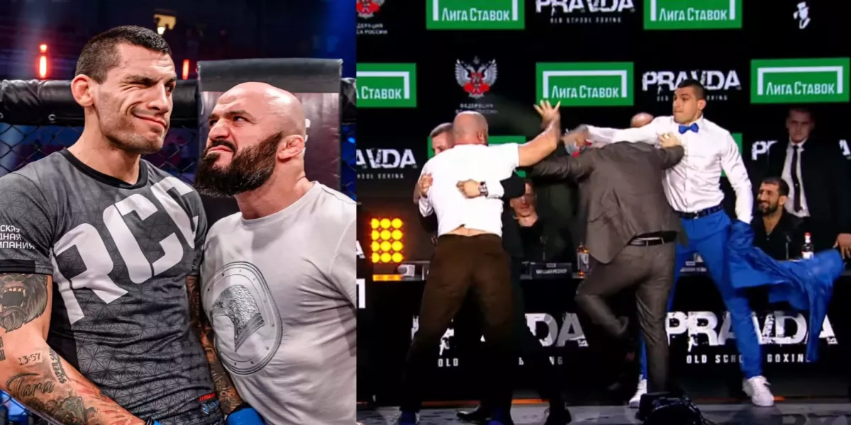 VIDEO: Joker Ilič a dusno v Moskvě! Na tiskovce létaly pěsti, saka i nápoje